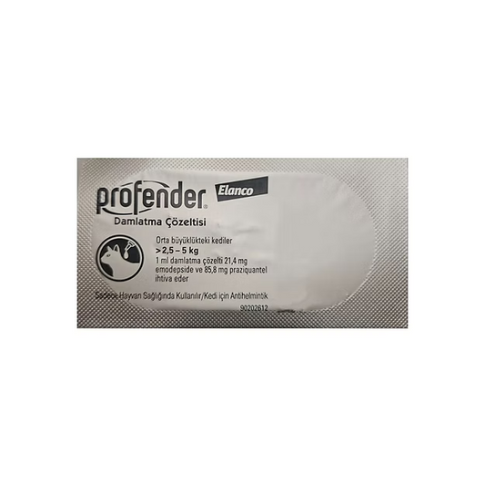 10 Pipet Elanco Profender 2.5-5 Kg Kediler için Damla skt12.2025