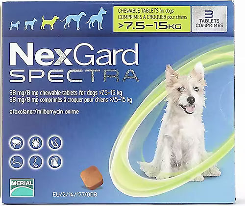 Nexgard Spectra 7.5-15 kg Köpekler İçin 1 Kutu .skt:09.2026